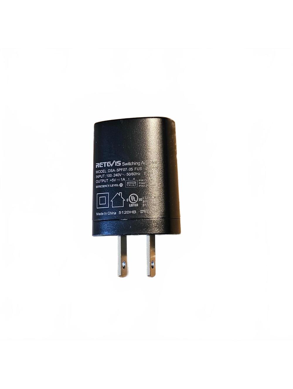 Retvis USB Adapter Switch 5V 1A Black Broadcast Mic Headphones Charger Wall Plug